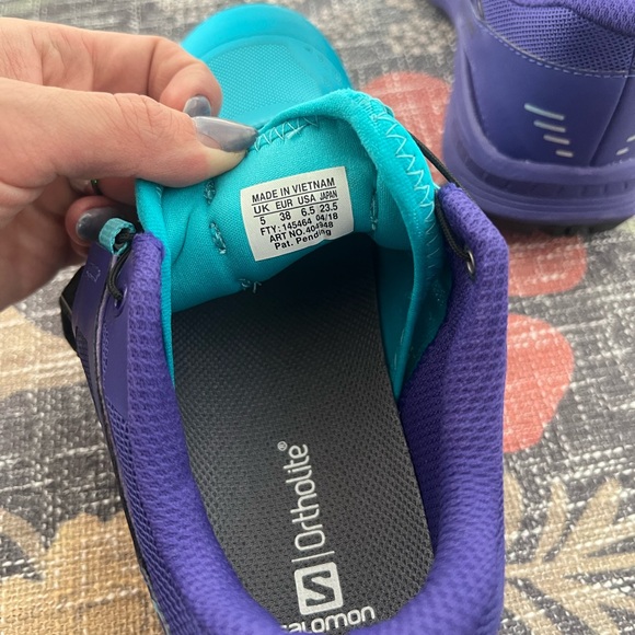 NEW Salomon Ultra Pro Trail Running Tennis Shoes size 38 EU Turquoise Blue Navy - Picture 9 of 15